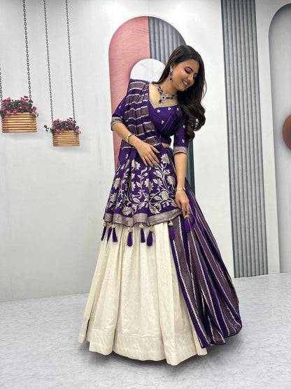 Wedding Special Jacquard Silk Lehenga + Saree Set