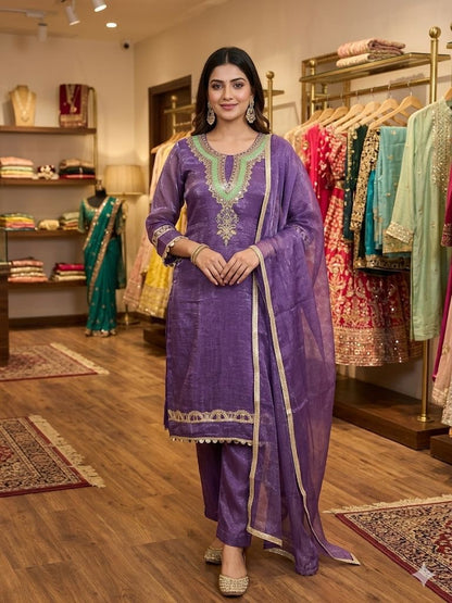 Shine On Mirror Work Suit Set