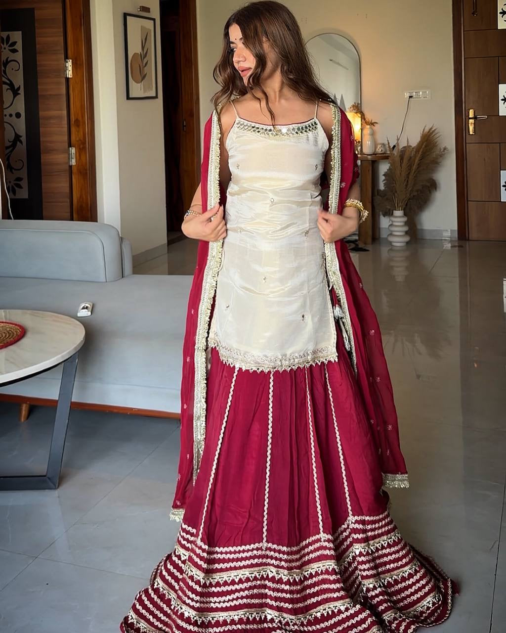 Mirror Muse Lehenga Set – Fendy Silk Festive Elegance