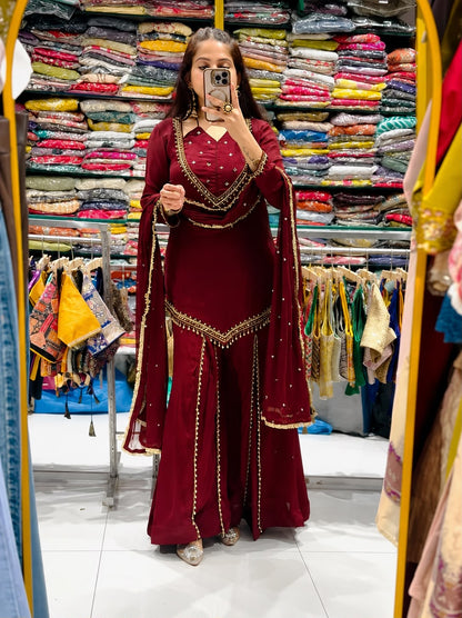 Mirror Moti Palazzo Set – Roman Glass Designer Wear