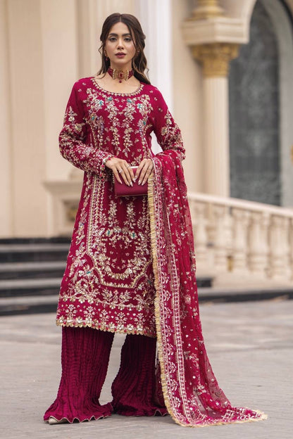 Royal Heavy Embroidered Sharara Suit with Dupatta