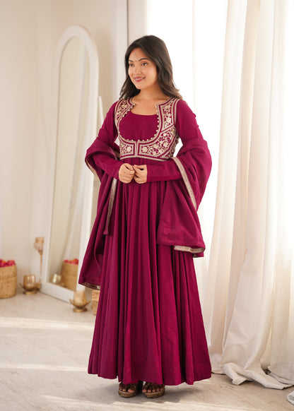 Royal Jacket Anarkali – Roman Silk Chanderi Luxe Set