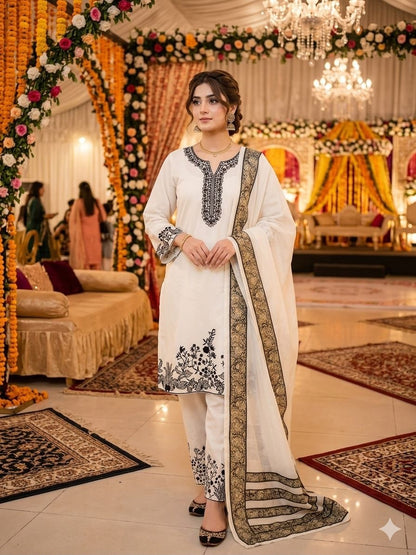 Mirror Magic Salwar Set – Rayon Embroidered Elegance