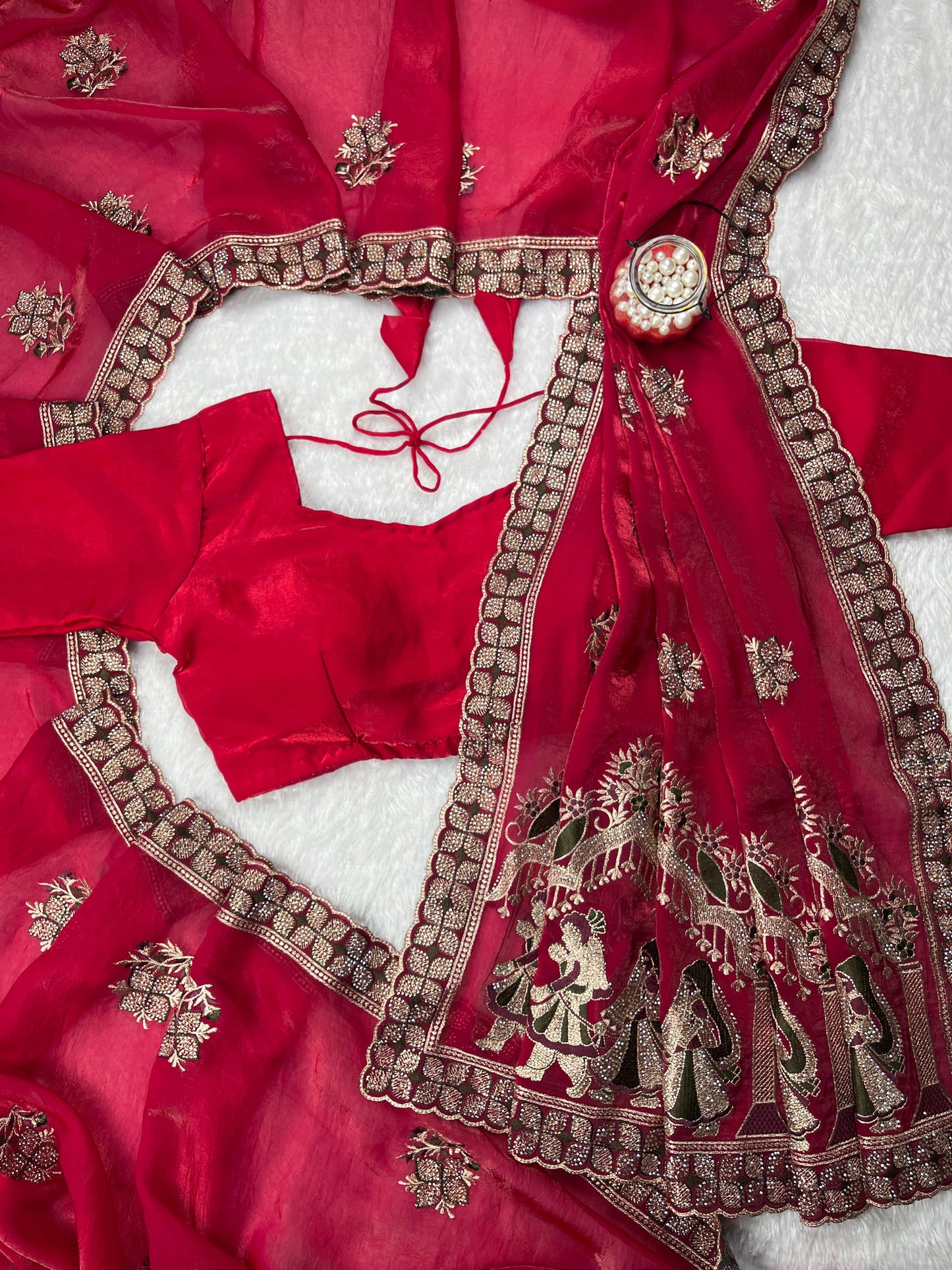 Swarika Sparkle Fendy Satin Saree