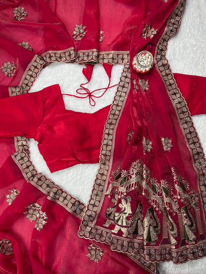 Swarika Sparkle Fendy Satin Saree