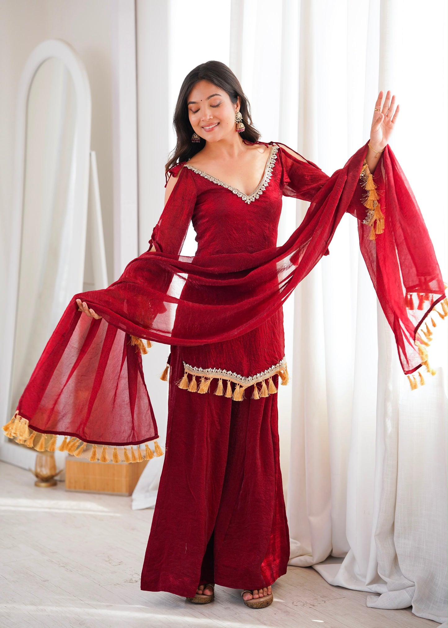 Classic Mirror Plazzo Set – Boutique Ethnic Wear