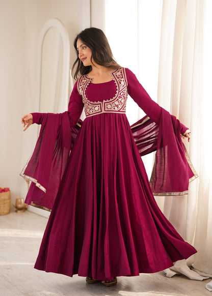 Royal Jacket Anarkali – Roman Silk Chanderi Luxe Set