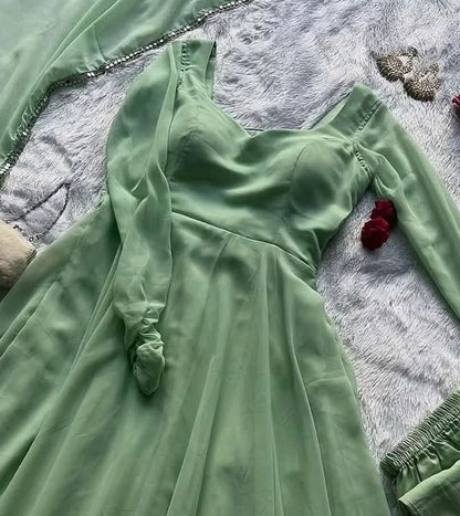 Mint Grace Anarkali Set