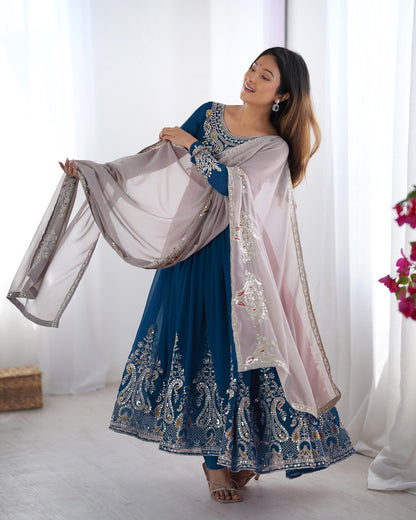 Glow Fit Anarkali Suit – Sequence Work Stylish Set
