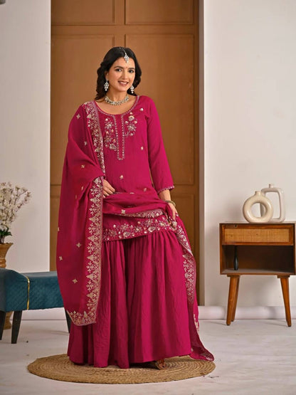Queen Style Sharara – Premium Vichitra Party Wear