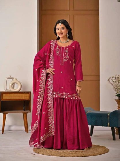 Queen Style Sharara – Premium Vichitra Party Wear
