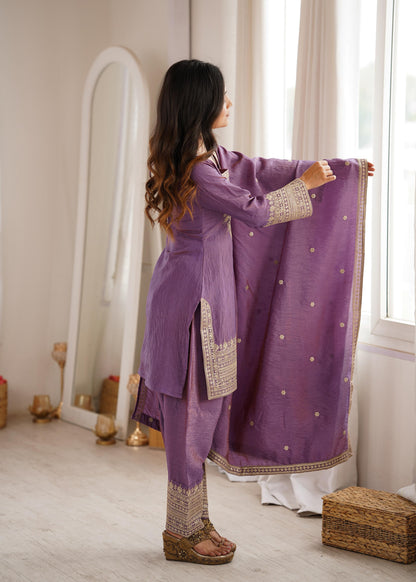Royal Yoke Farshi Suit – Dori & Sequence Work Collection