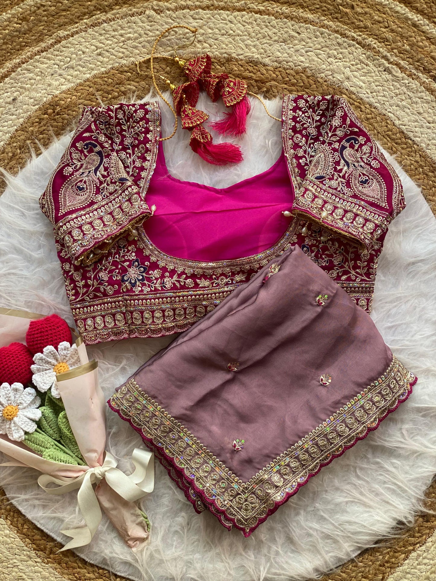 Peacock Collection Saree – Two Tone Rangoli Silk with Heavy Work