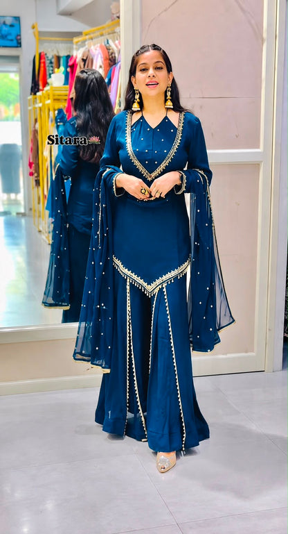 Mirror Moti Palazzo Set – Roman Glass Designer Wear