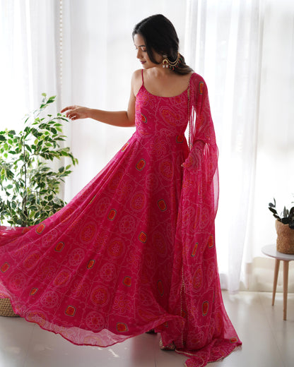 Elegant Printed Anarkali