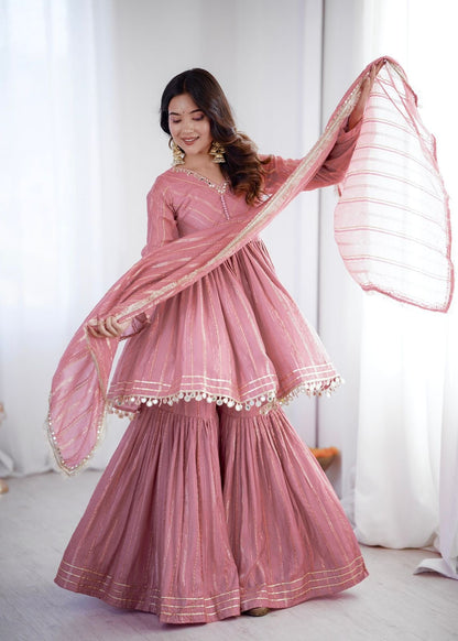 Noor-E-Ethnic Mirror Work Suit Set