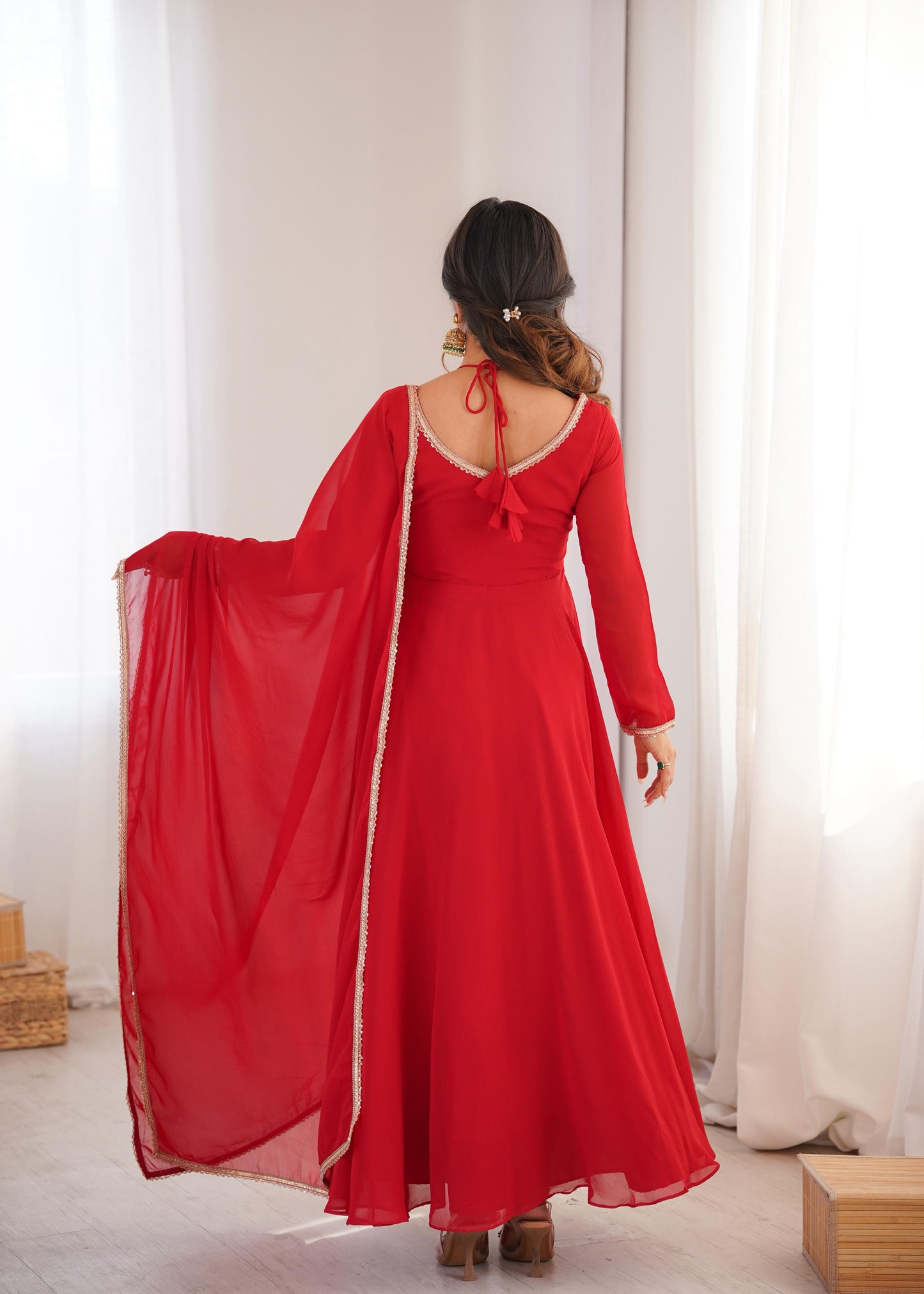 Premium Fox Blooming Georgette Anarkali Gown Set