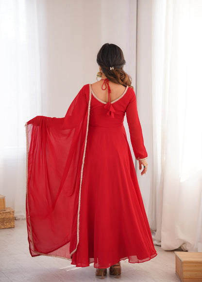 Premium Fox Blooming Georgette Anarkali Gown Set