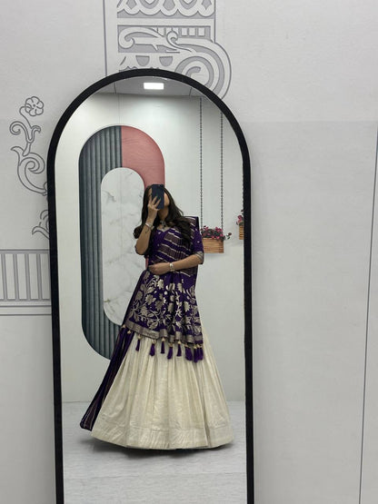 Wedding Special Jacquard Silk Lehenga + Saree Set