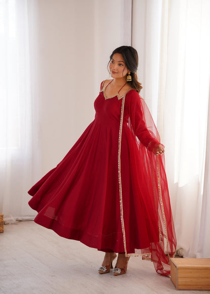 Roman Silk Chanderi Anarkali