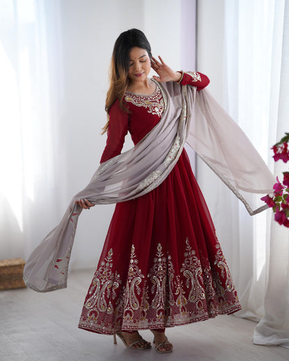 Glow Fit Anarkali Suit – Sequence Work Stylish Set