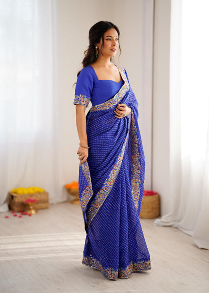 Glow Party Saree – Lightweight Georgette Designer Piece