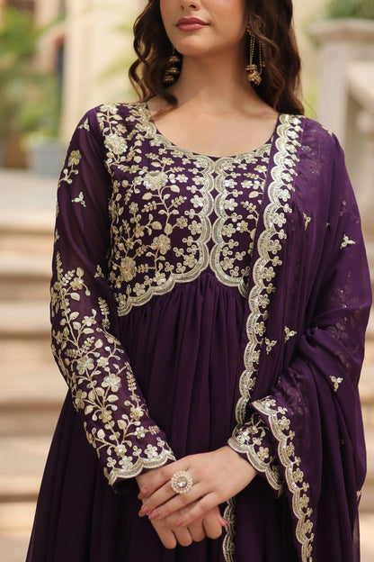 Simple Party Gown – Stylish Embroidered Outfit