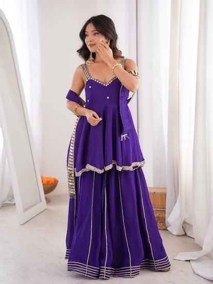 Mirror Belt Plazzo Set – Chinon Designer Outfit