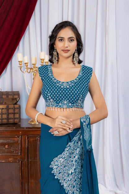Ready-to-Wear Drape Saree with Stylish Blouse