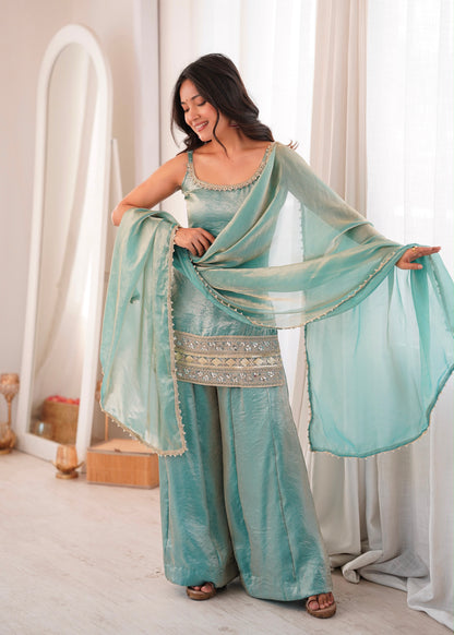 Mirror Glow Ethnic Set – Premium Party Wear