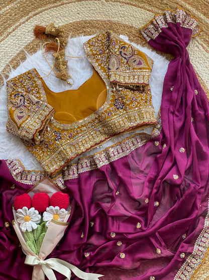 Peacock Collection Saree – Two Tone Rangoli Silk with Heavy Work