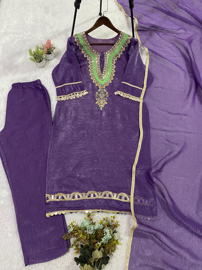 Shine On Mirror Work Suit Set