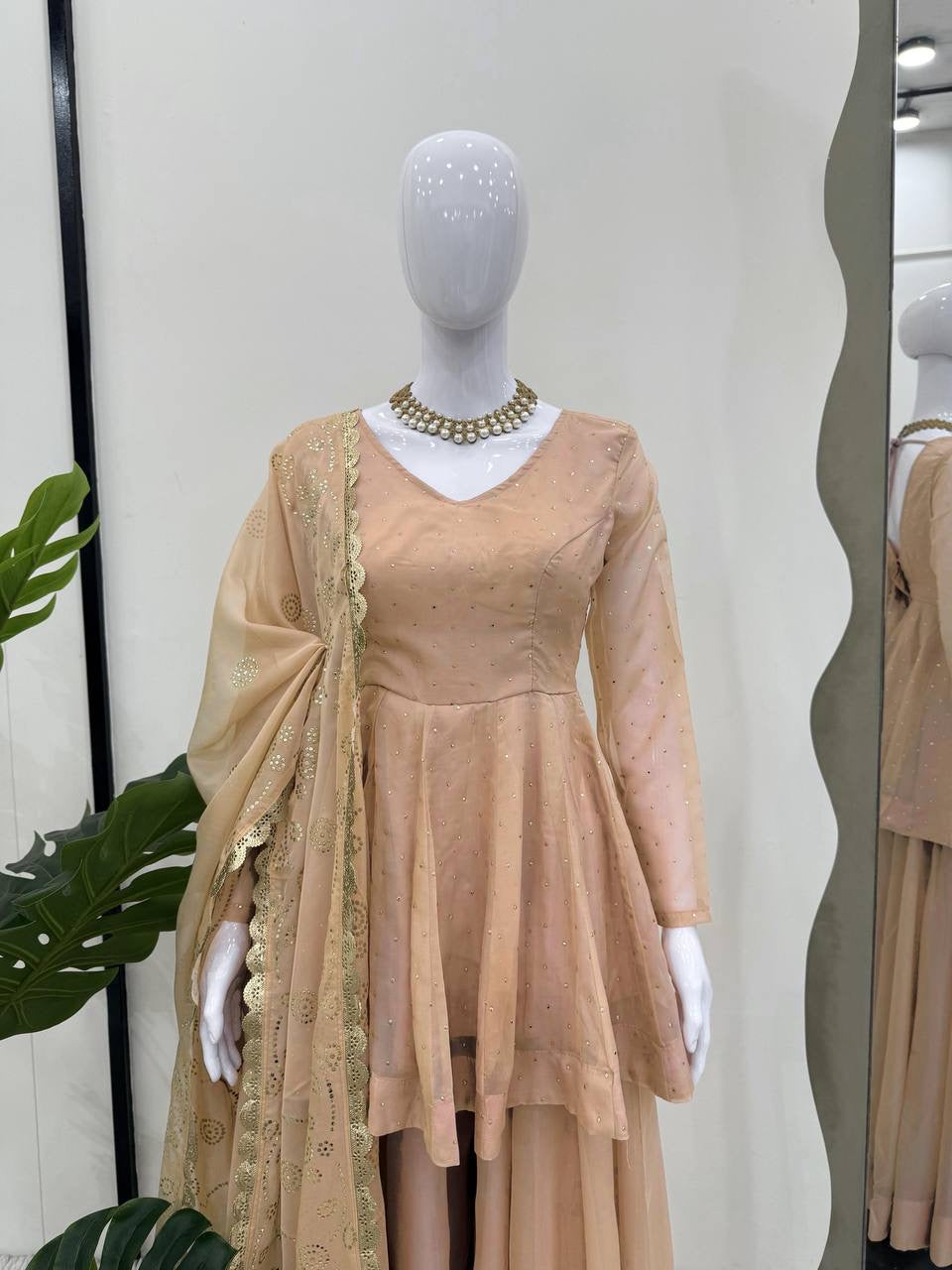 Premium Mukesh Organza Sharara Set