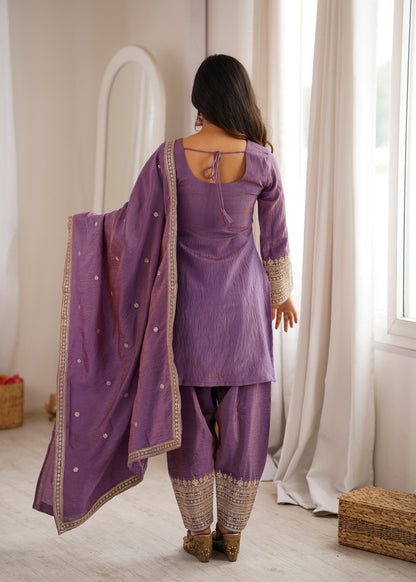 Royal Yoke Farshi Suit – Dori & Sequence Work Collection