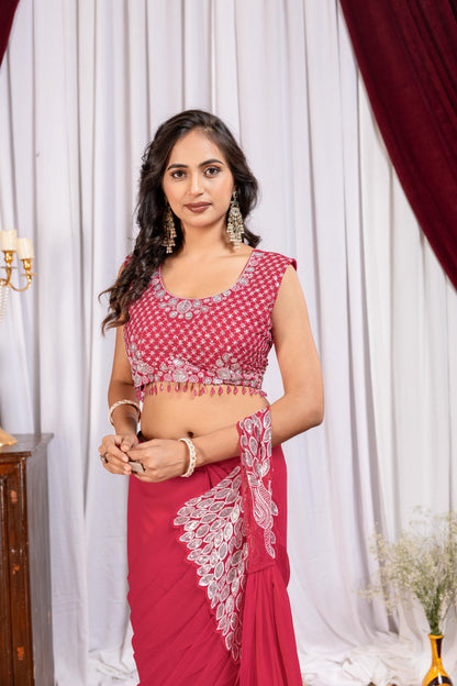 Ready-to-Wear Drape Saree with Stylish Blouse