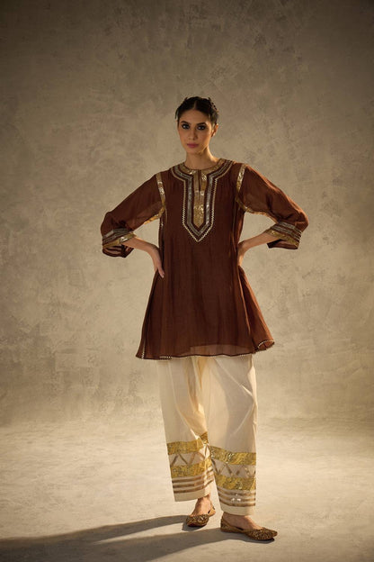 Celebrity Inspired Chinon Co-Ord Set with Fancy Gota Patti Work