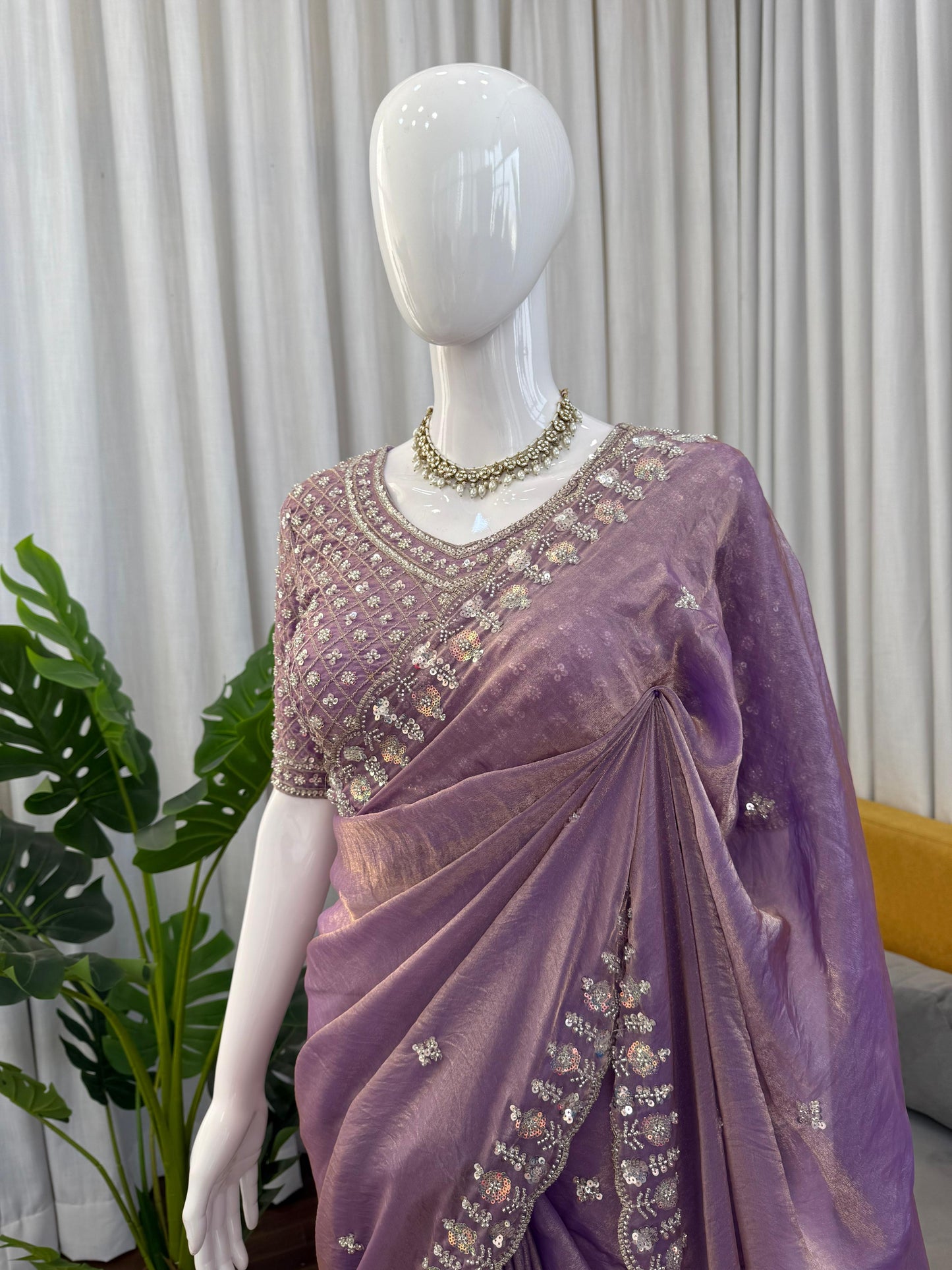 Crystal Grace Beads Saree
