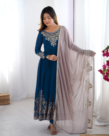 Glow Fit Anarkali Suit – Sequence Work Stylish Set