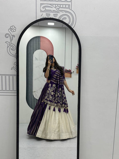 Wedding Special Jacquard Silk Lehenga + Saree Set