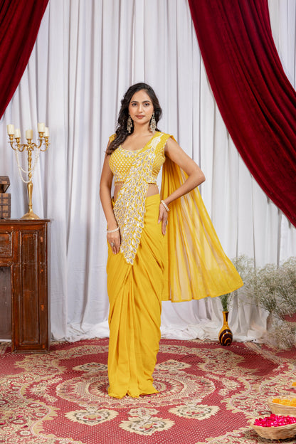 Ready-to-Wear Drape Saree with Stylish Blouse