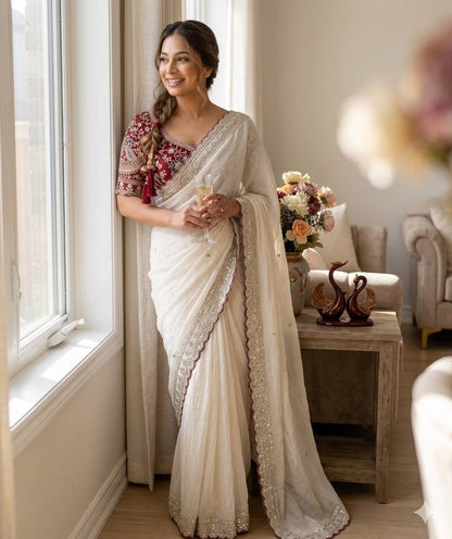 Modern Grace Saree – Rangoli Silk with Premium Blouse