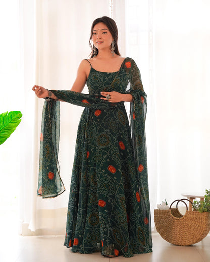 Elegant Printed Anarkali
