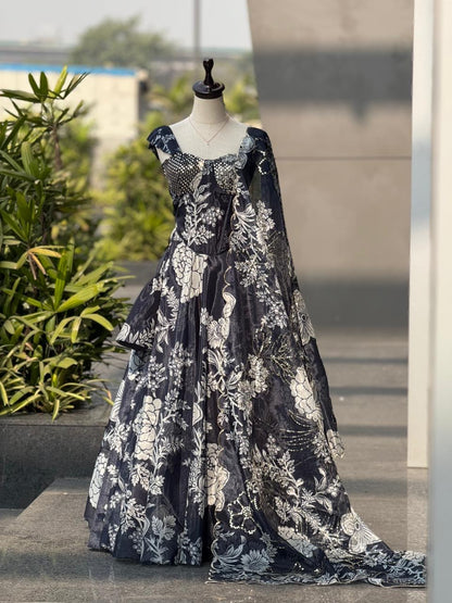 Flame Elegance Corset Lehenga Set