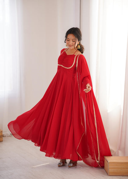 Premium Fox Blooming Georgette Anarkali Gown Set