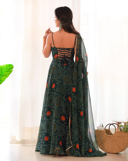 Elegant Printed Anarkali