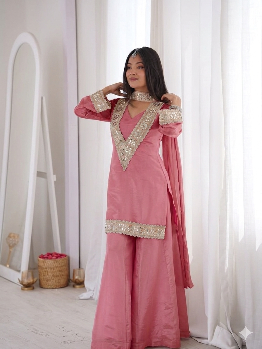Mirror Majesty Sharara Set – Chinon 4 Piece Designer Outfit