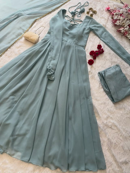Mint Grace Anarkali Set
