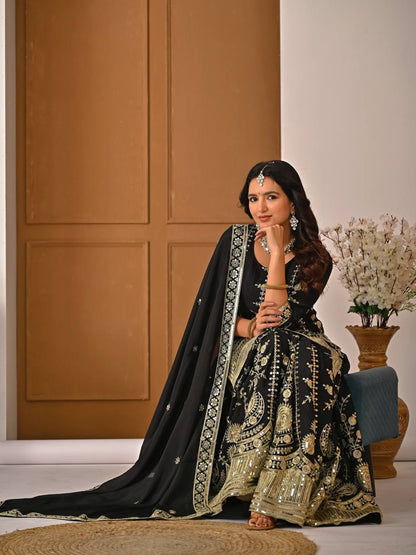 Designer Party Wear Top Sharara Palazzo Set
