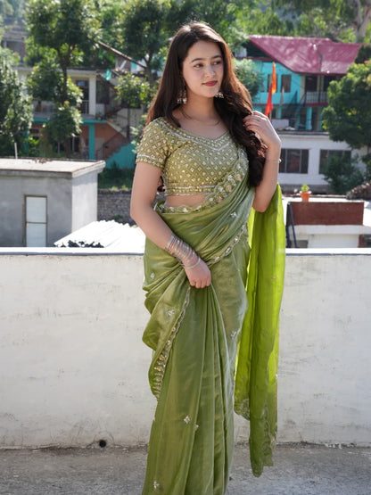 Crystal Grace Beads Saree