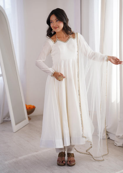 Roman Silk Chanderi Anarkali